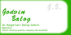 godvin balog business card